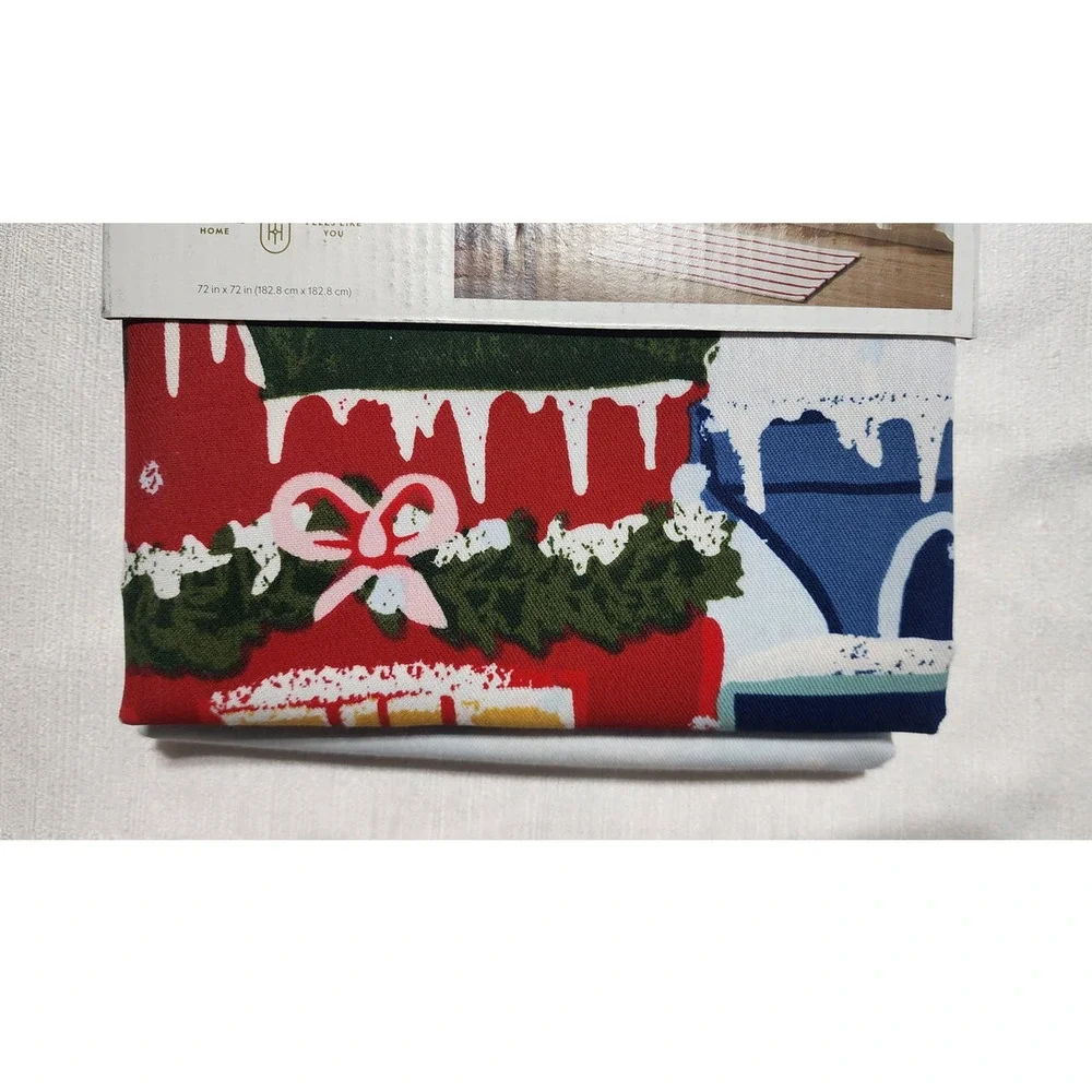 Threshold shower curtains 72inx72in winter city scene